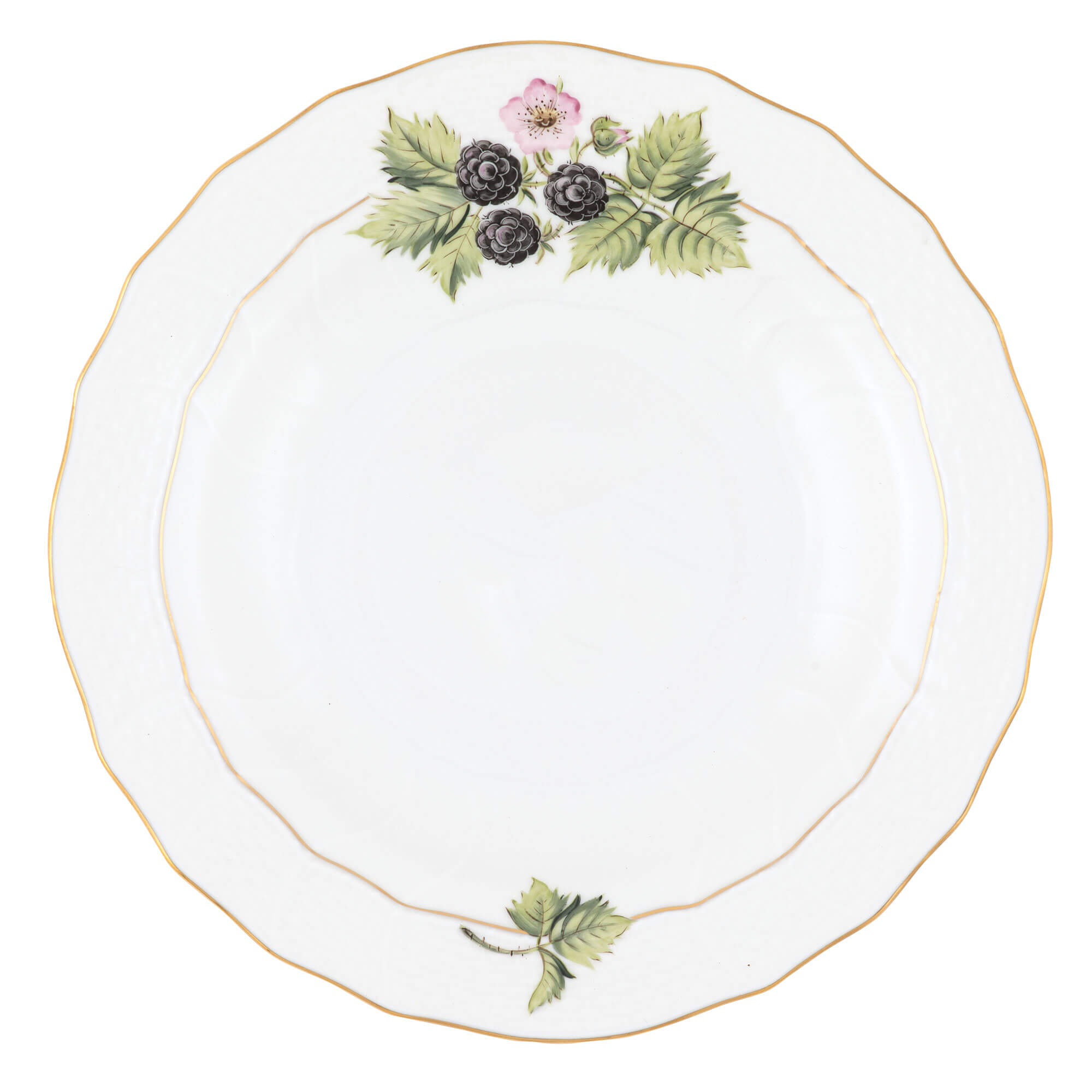 Herend Summer Harvest Dessert Plate Blackberry in Multicolor - Hand-painted Hungarian porcelain by Herend. Paris Tableware.