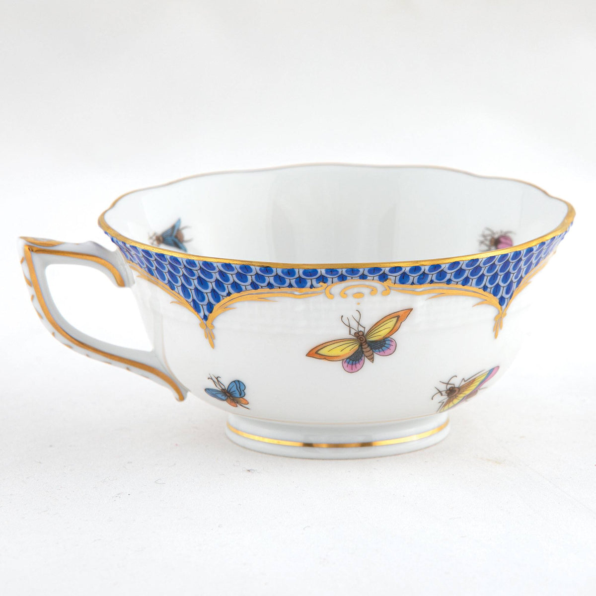 Herend Rothschild Bird Blue Border Tea Cup Cup & Saucer Set, alternate view