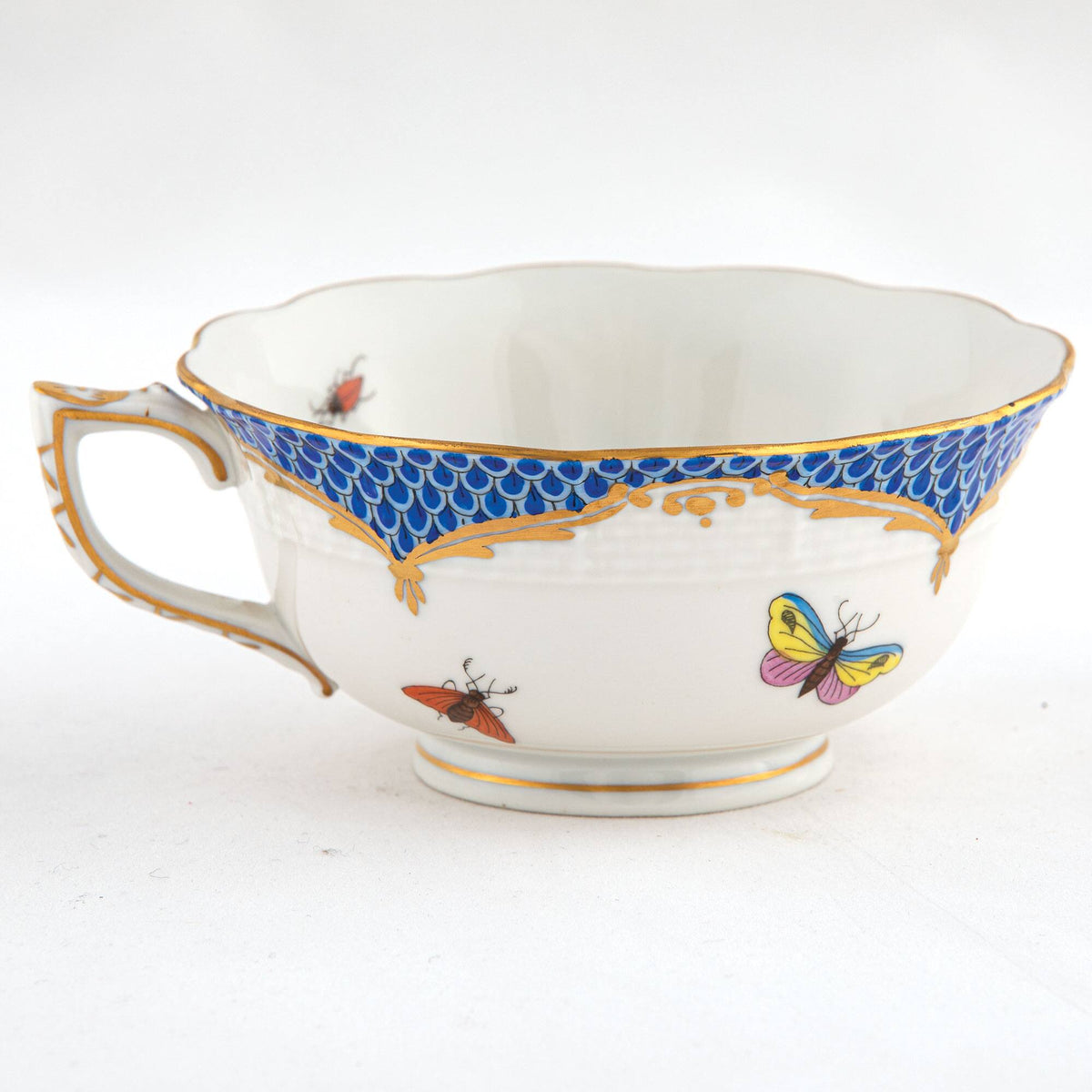 Herend Rothschild Bird Blue Border Tea Cup Cup & Saucer Set, alternate view