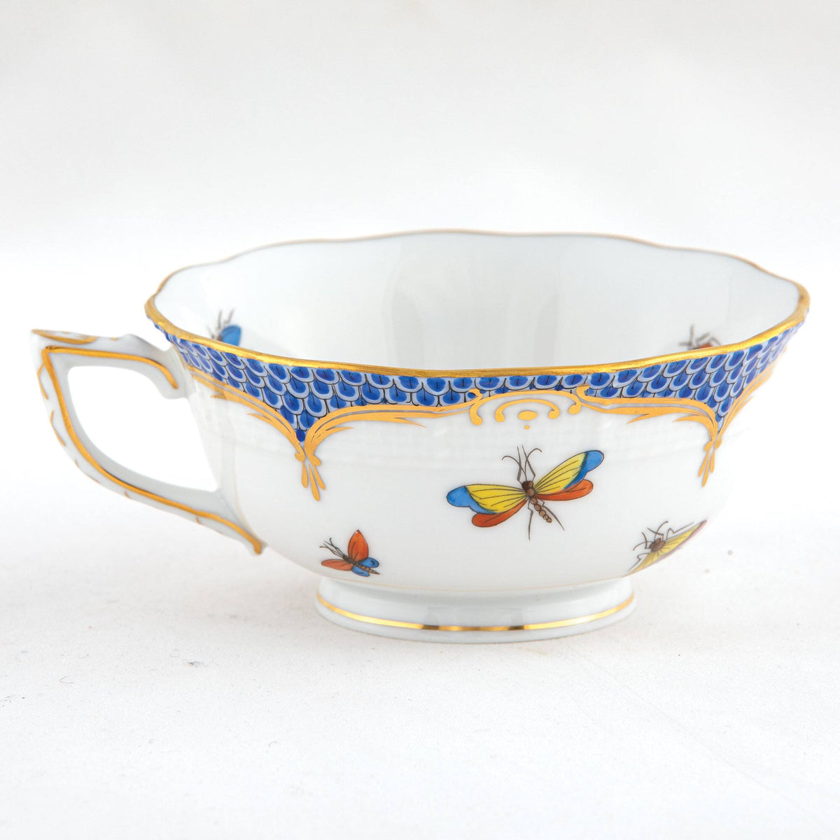 Herend Rothschild Bird Blue Border Tea Cup Cup & Saucer Set, alternate view