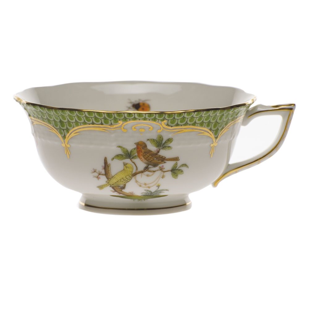 Herend Rothschild Bird Green Border Tea Cup Cup & Saucer Set, alternate view