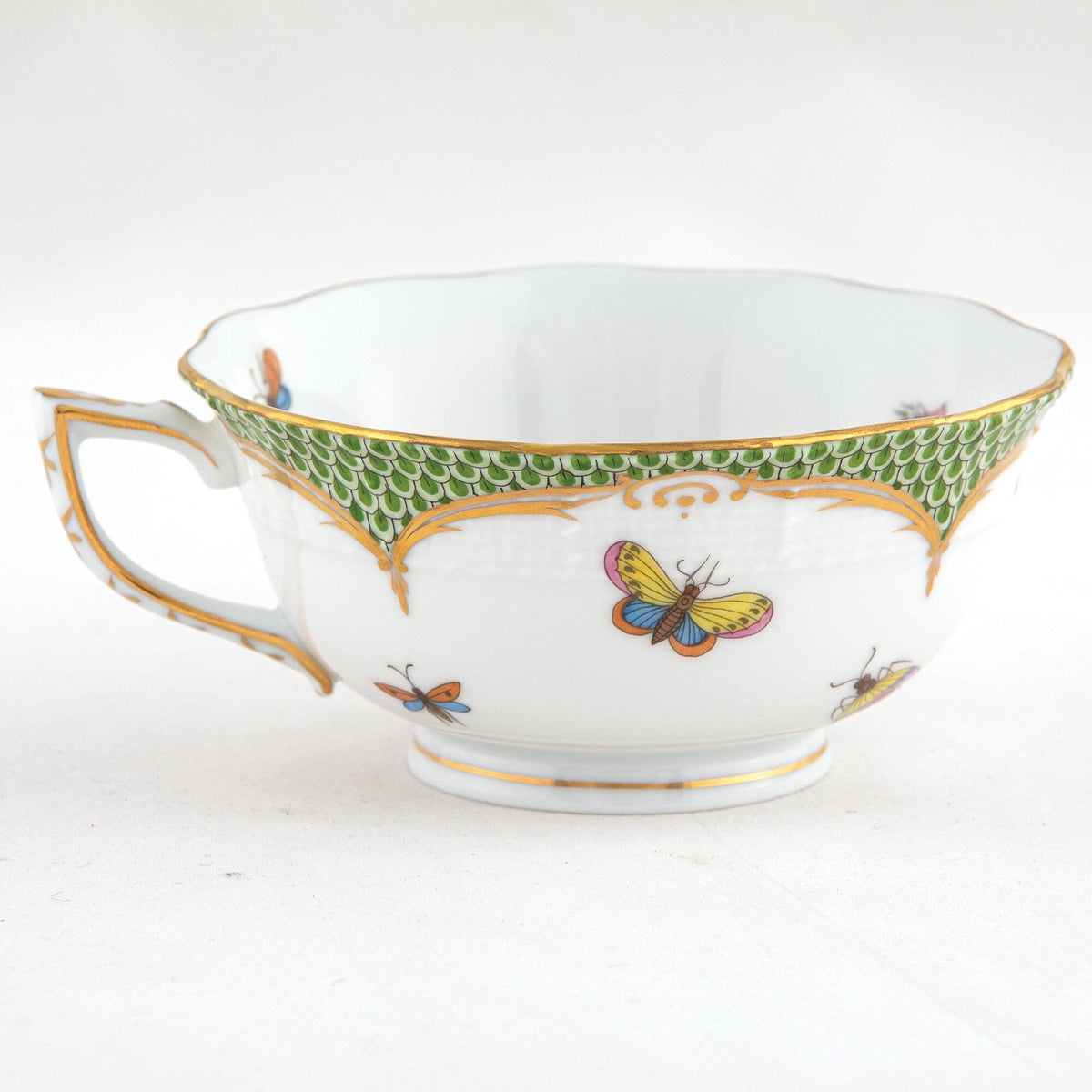 Herend Rothschild Bird Green Border Tea Cup Cup & Saucer Set, alternate view