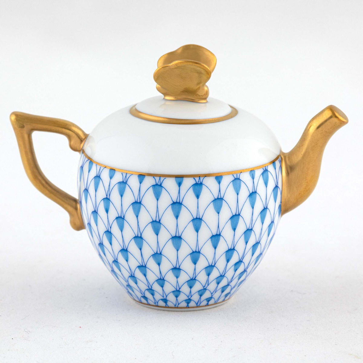 Herend Teapot Figurine – Blue, alternate view
