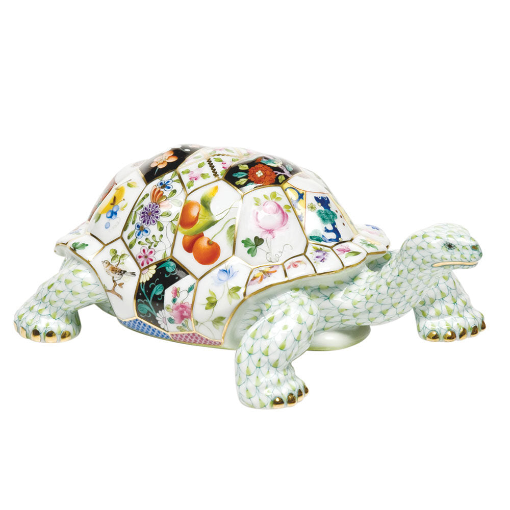 Tesserae Tortoise Figurine in hand-painted Multicolor porcelain by Herend of Hungary
