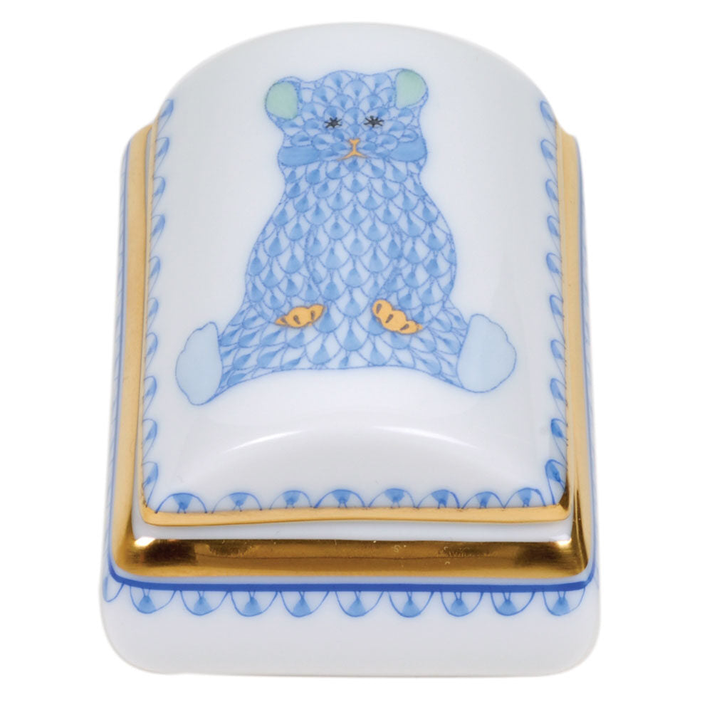 Tooth Fairy Box in hand-painted Blue porcelain by Herend of Hungary