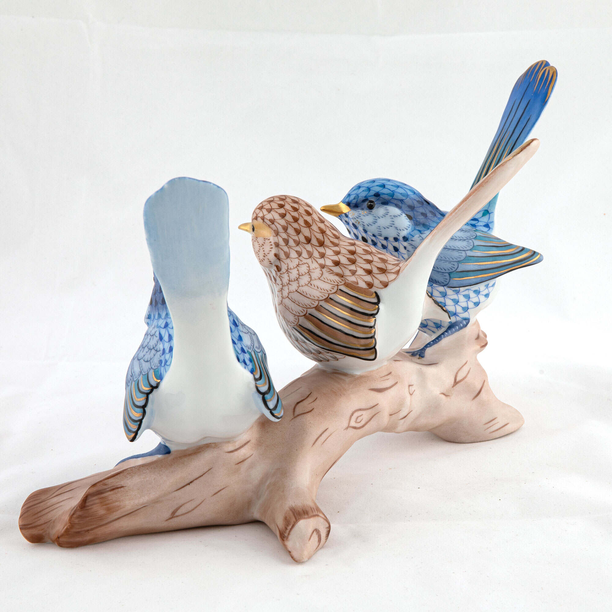 Herend Trio of Splendid Fairywrens Figurine โ additional view