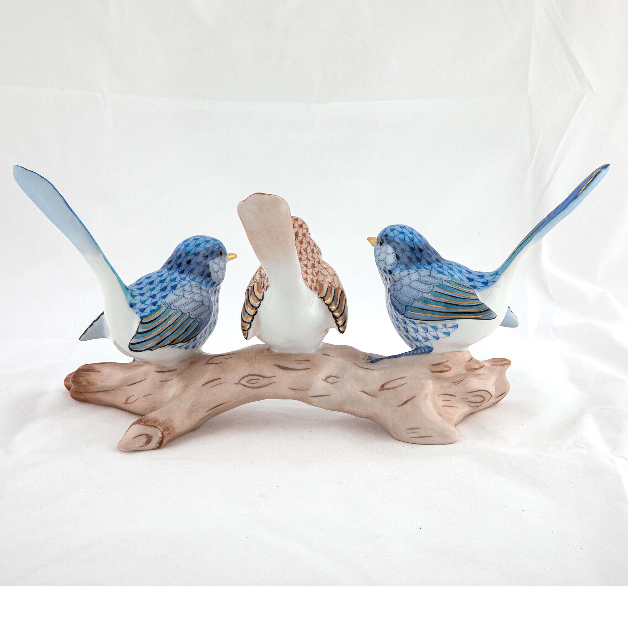 Herend Trio of Splendid Fairywrens Figurine โ additional view