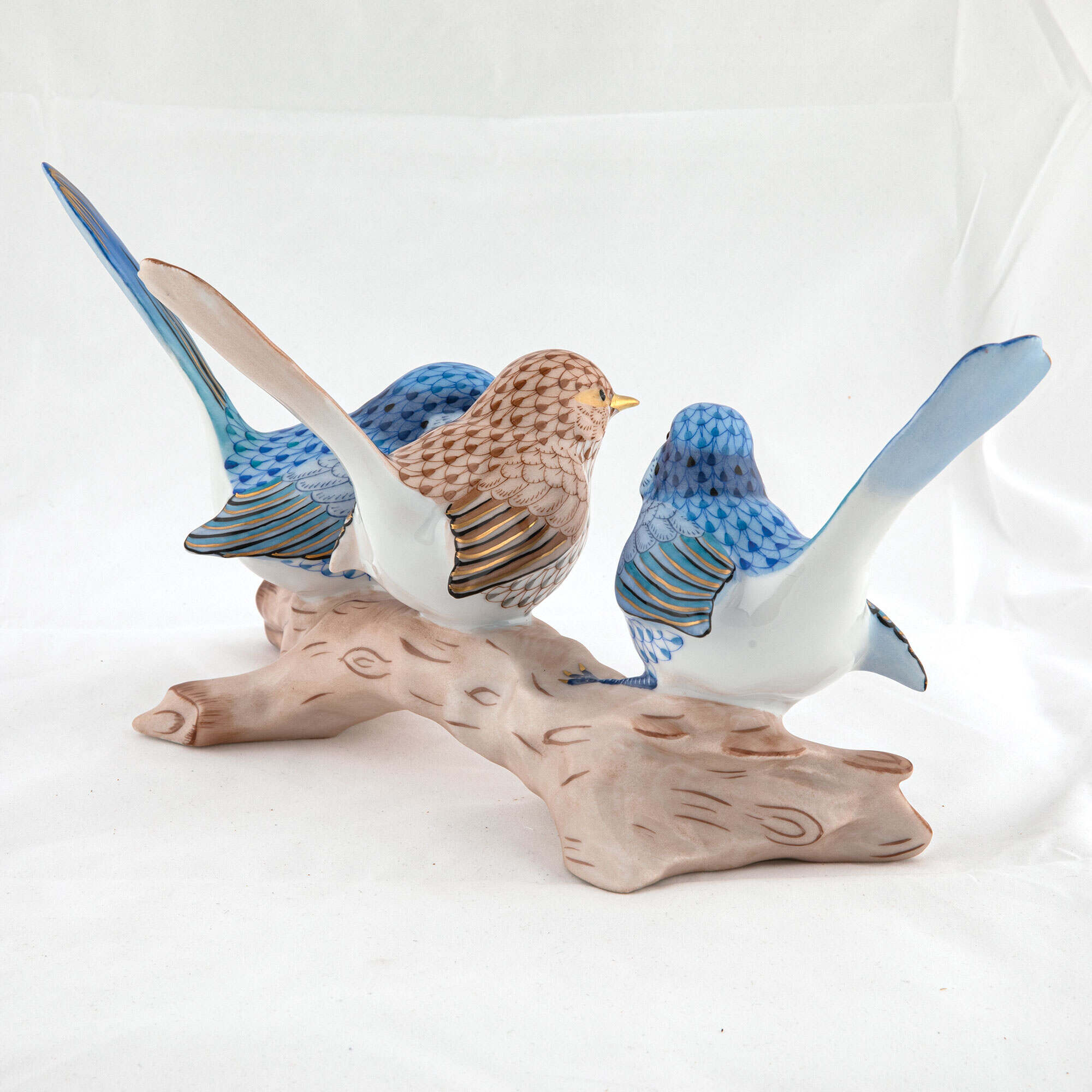 Herend Trio of Splendid Fairywrens Figurine โ additional view