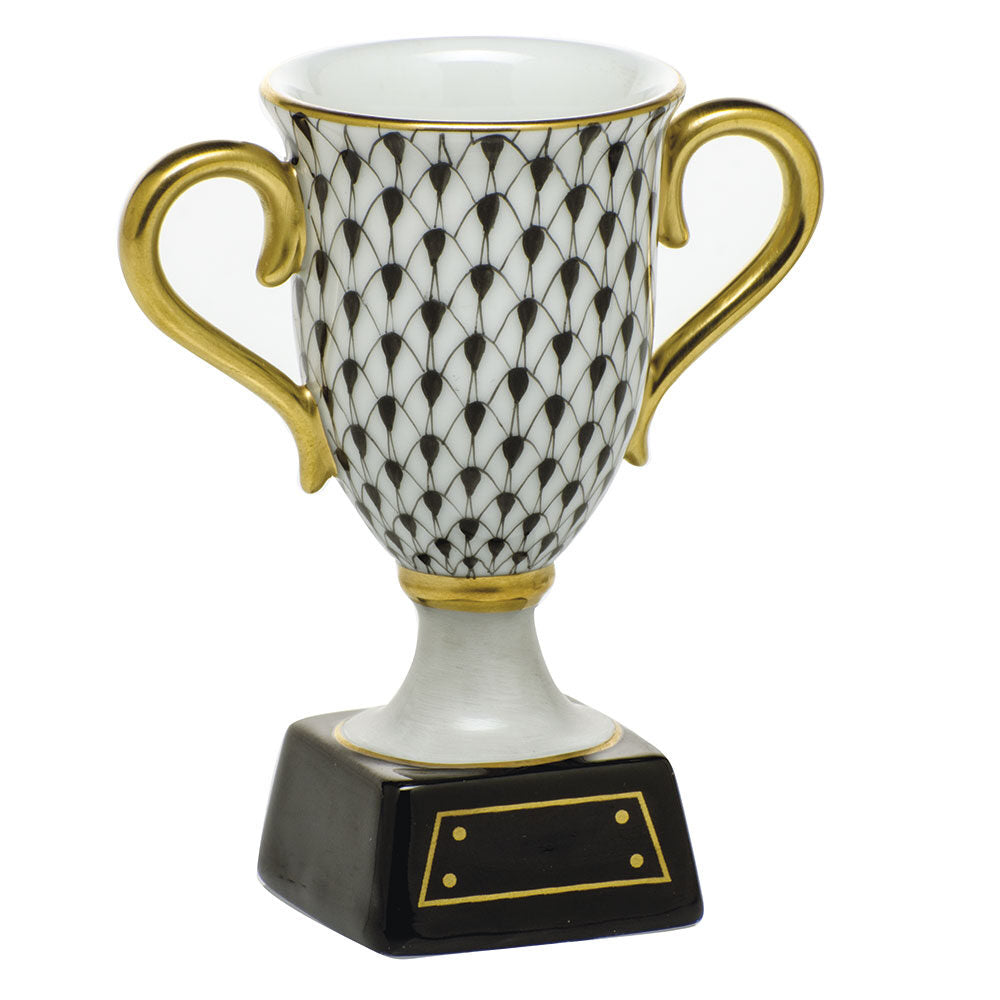 Hand-painted Herend Trophy Figurine in fine porcelain, 2.75in L X 3.25in H, on a white background