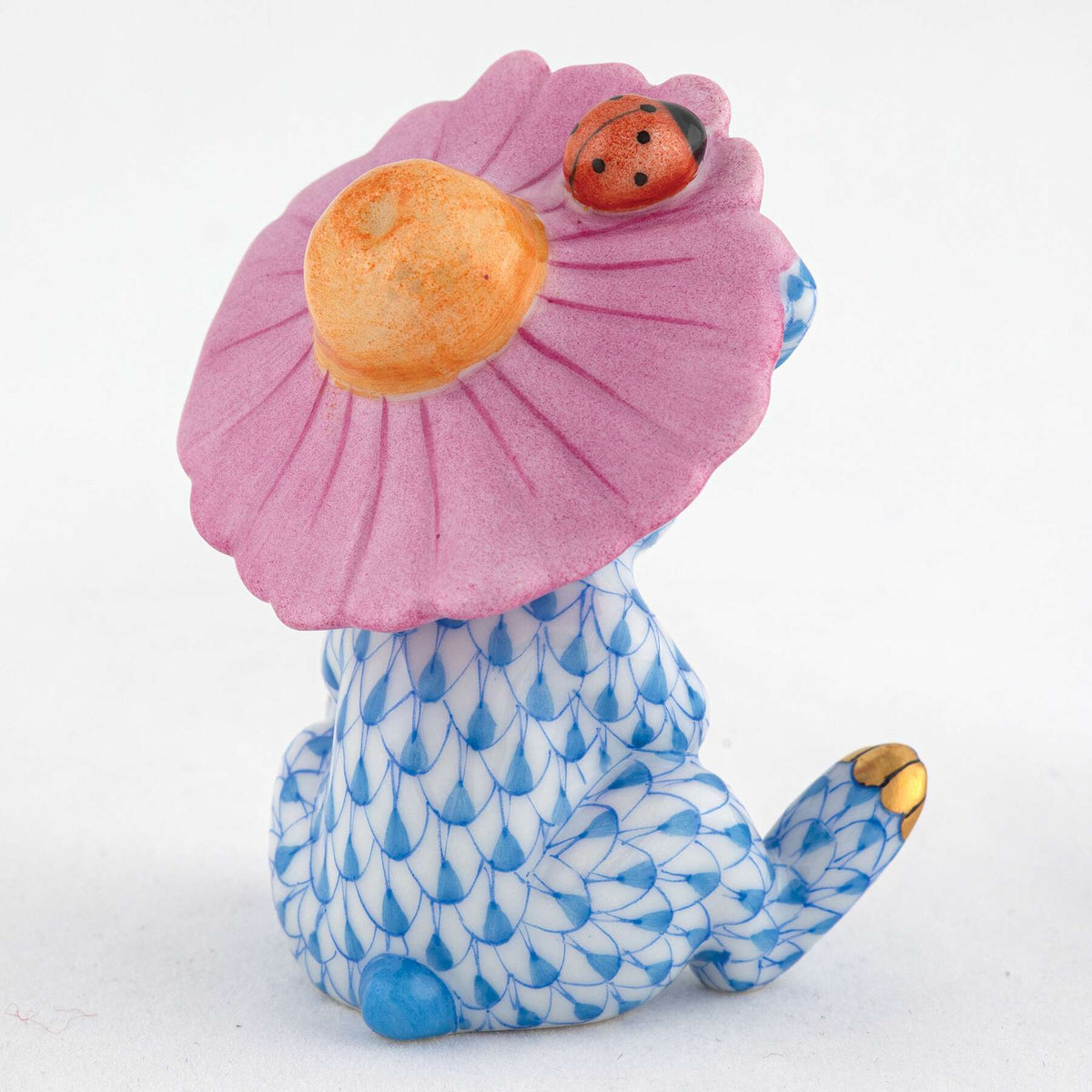 Herend Umbrella Bunny Figurine – Blue, alternate view