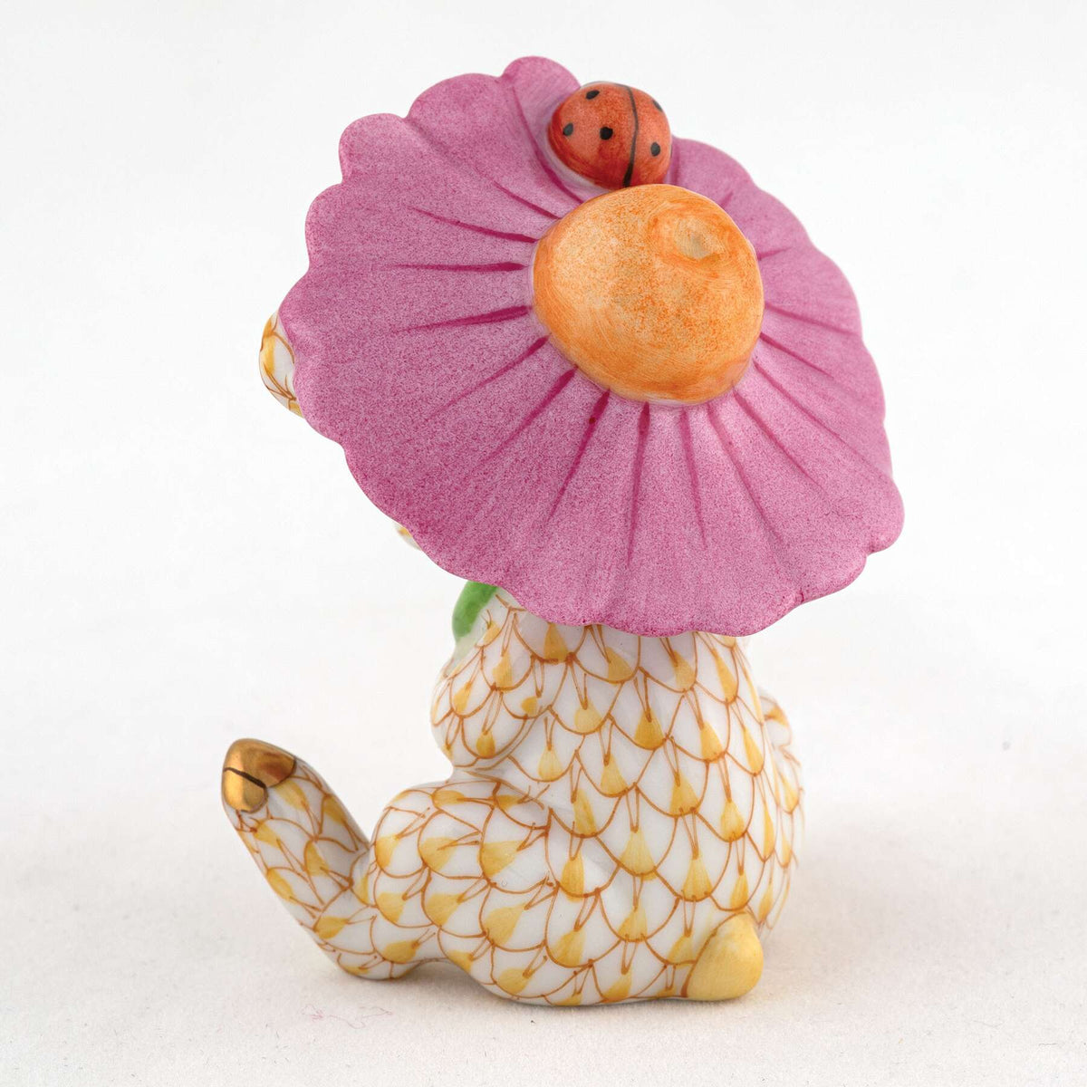 Herend Umbrella Bunny Figurine – Butterscotch, alternate view