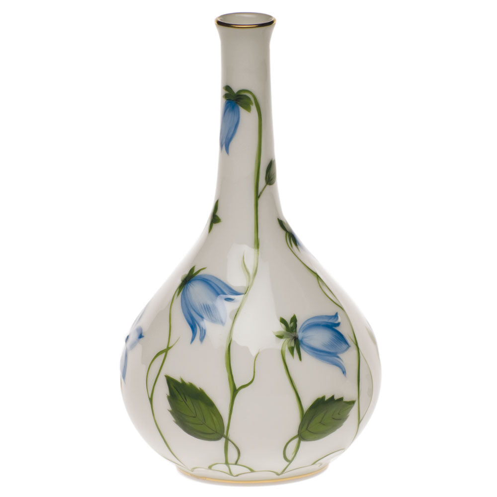 Hand-painted Herend Vase with Relief in fine porcelain, 5.25in H, on a white background