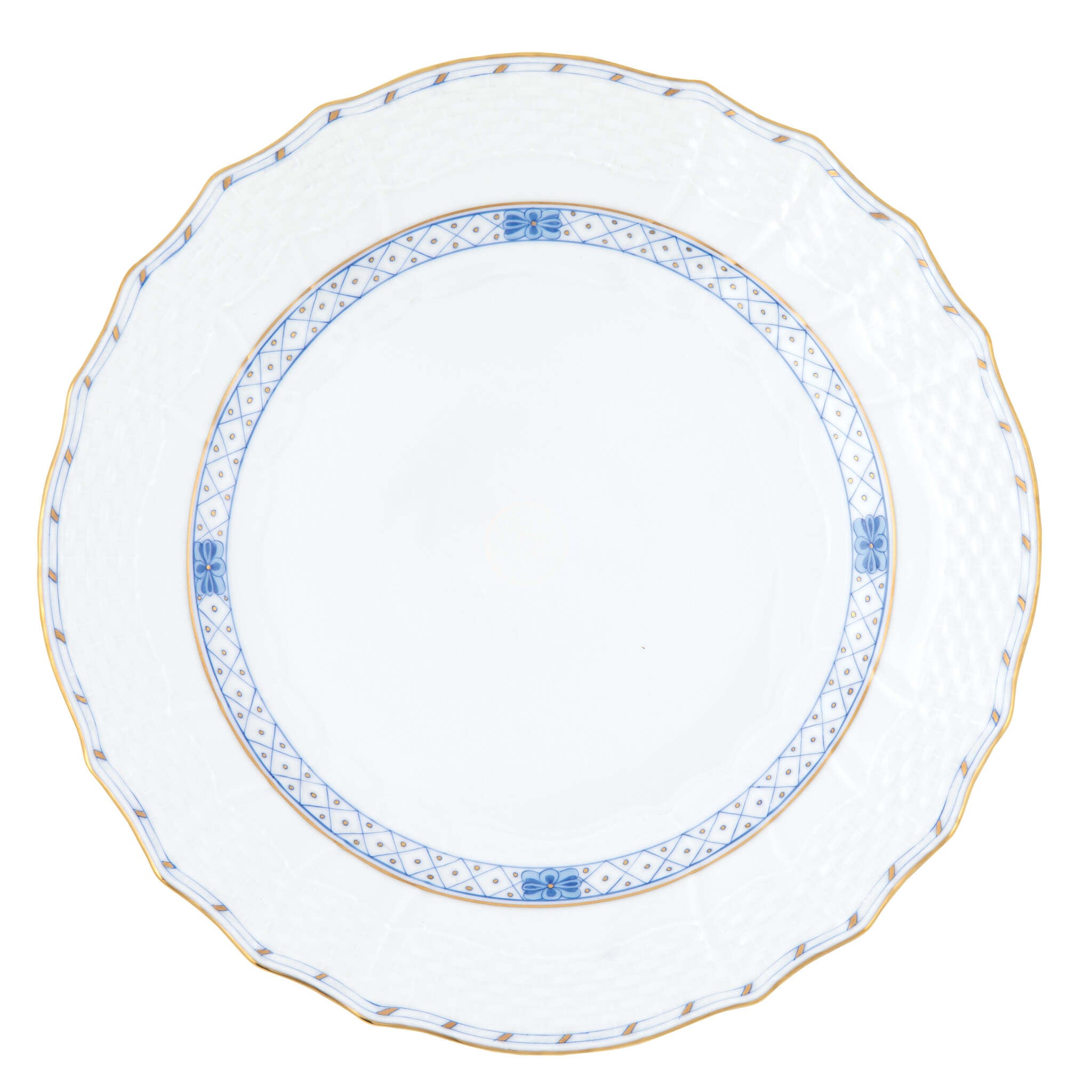 Hand-painted Herend Waldstein Garland Service Plate in fine porcelain, 11in D, on a white background