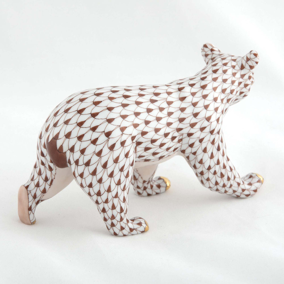 Herend Walking Bear Figurine – Chocolate, alternate view