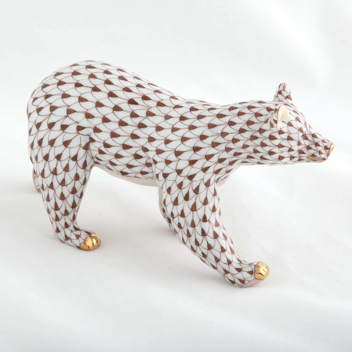 Herend Walking Bear Figurine – Chocolate, alternate view