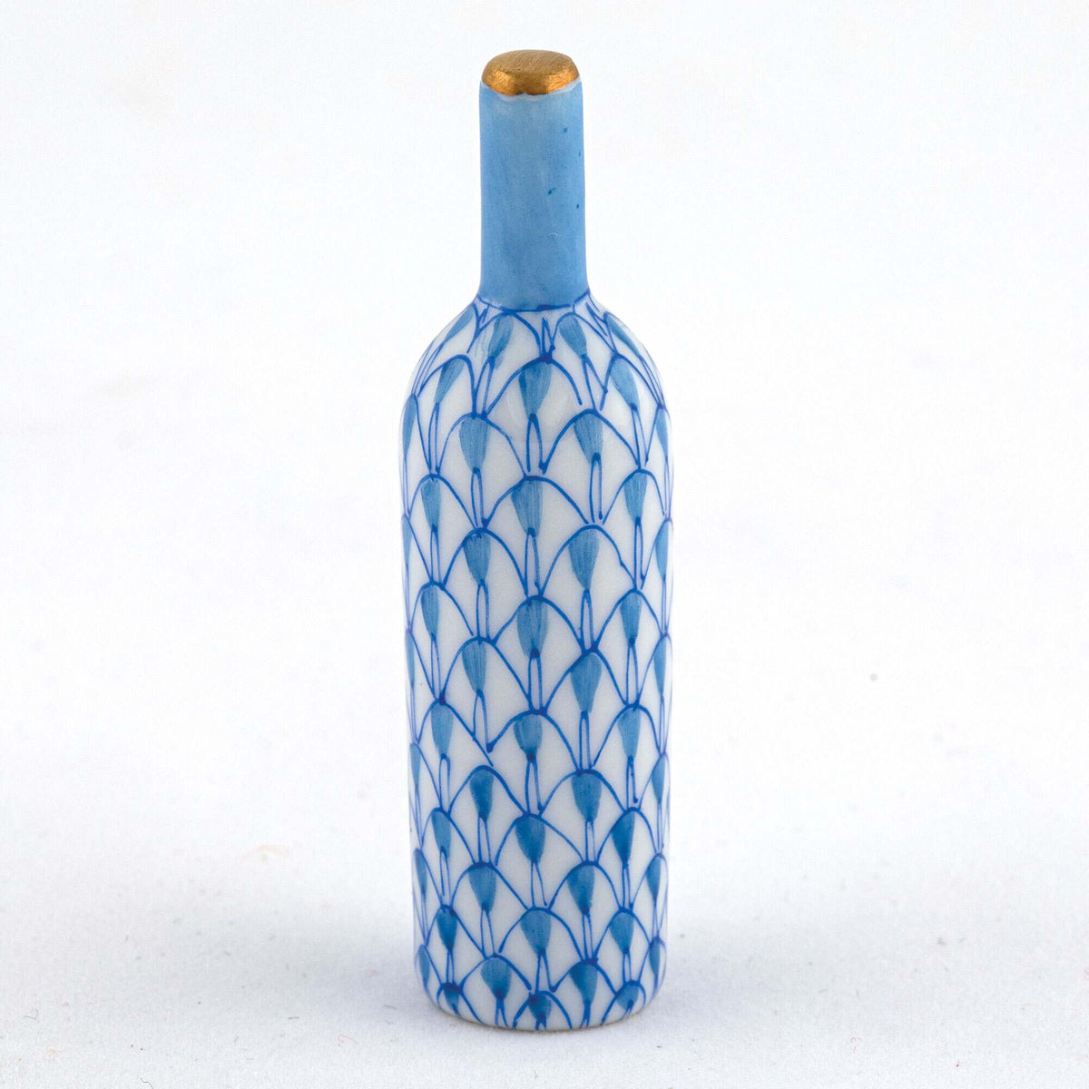 Herend Wine Bottle Figurine – Blue, alternate view