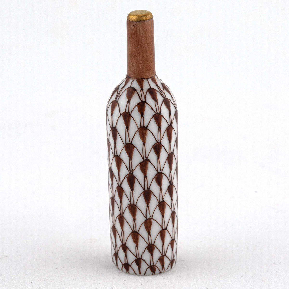 Herend Wine Bottle Figurine – Chocolate, alternate view
