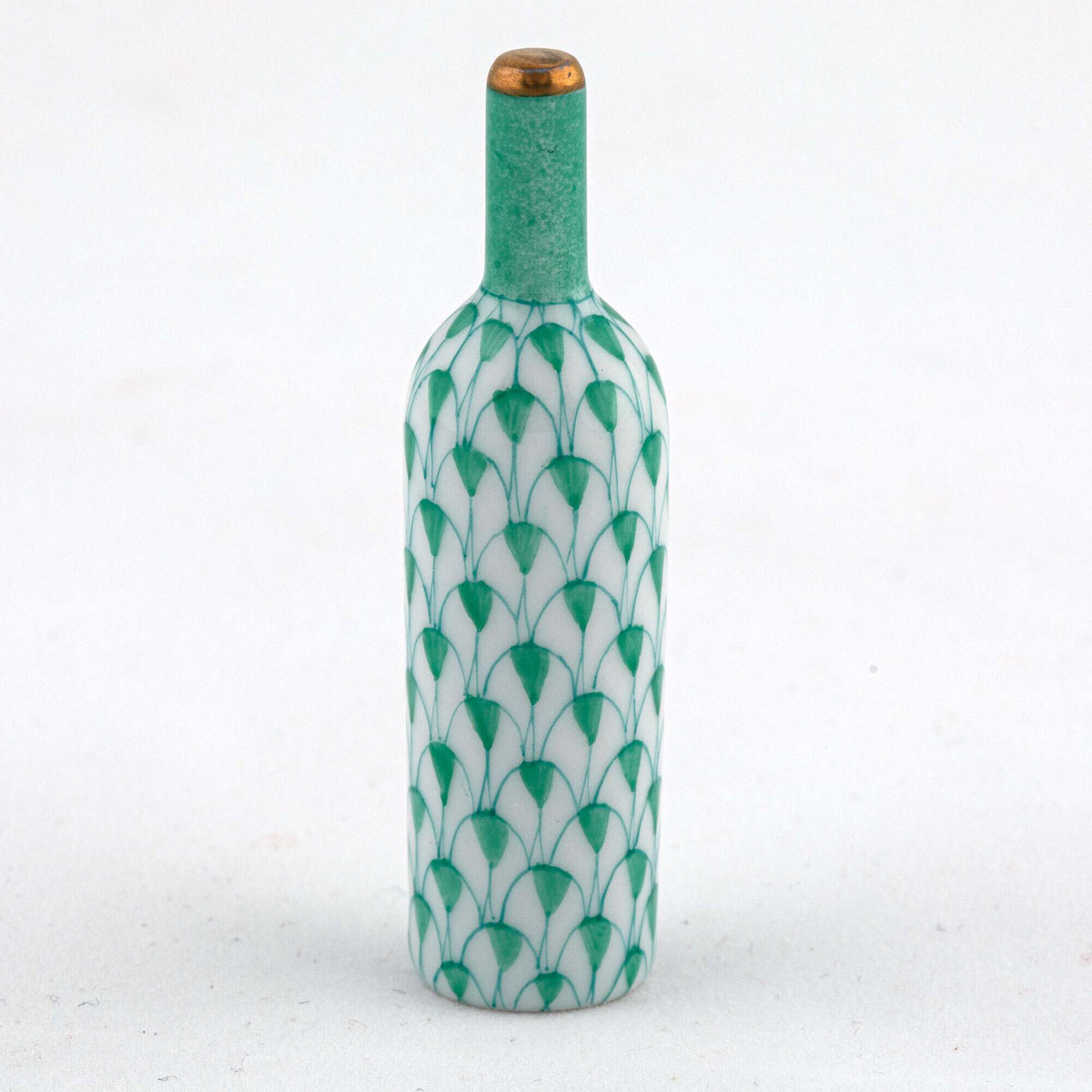 Herend Wine Bottle Figurine – Green, alternate view