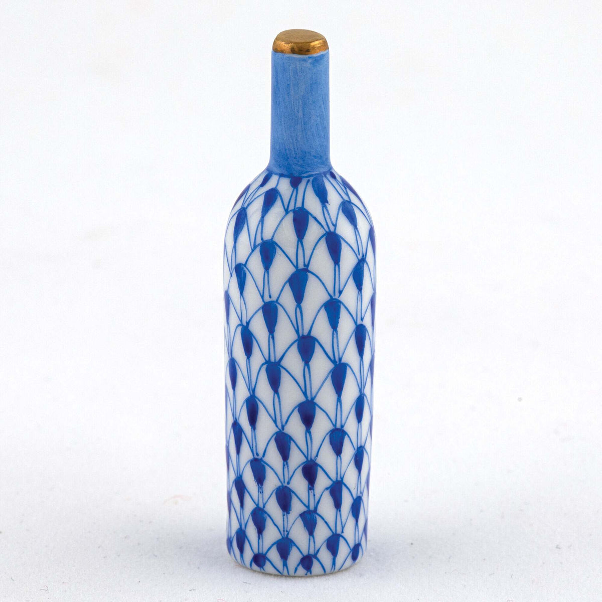 Herend Wine Bottle Figurine – Sapphire, alternate view