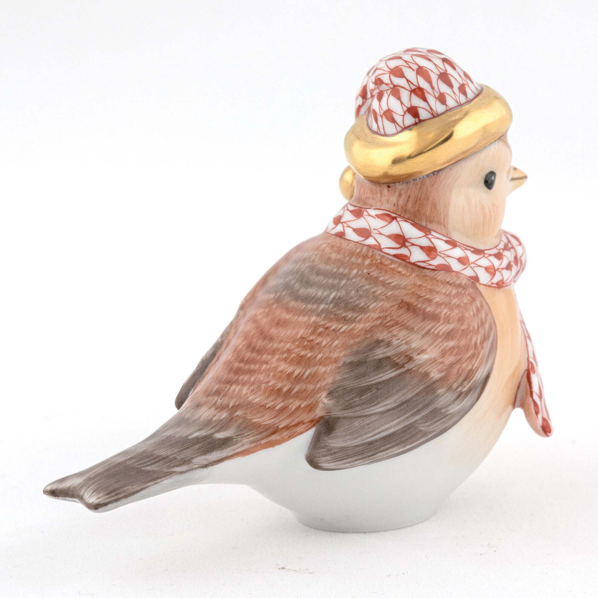 Herend Winter Bird Figurine – Rust, alternate view