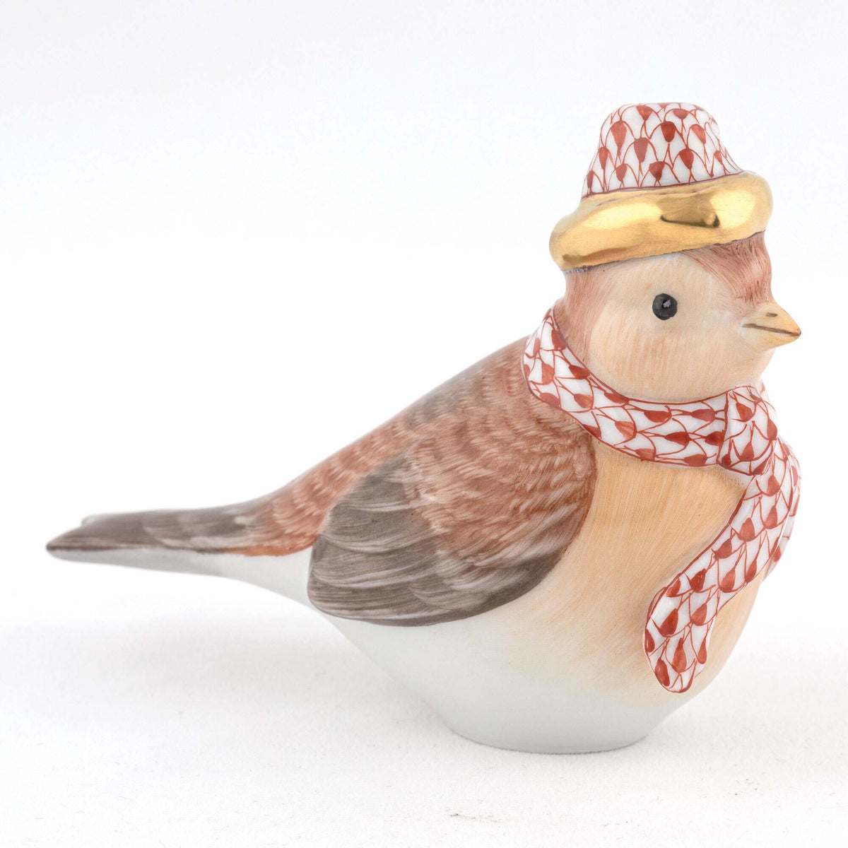 Herend Winter Bird Figurine – Rust, alternate view