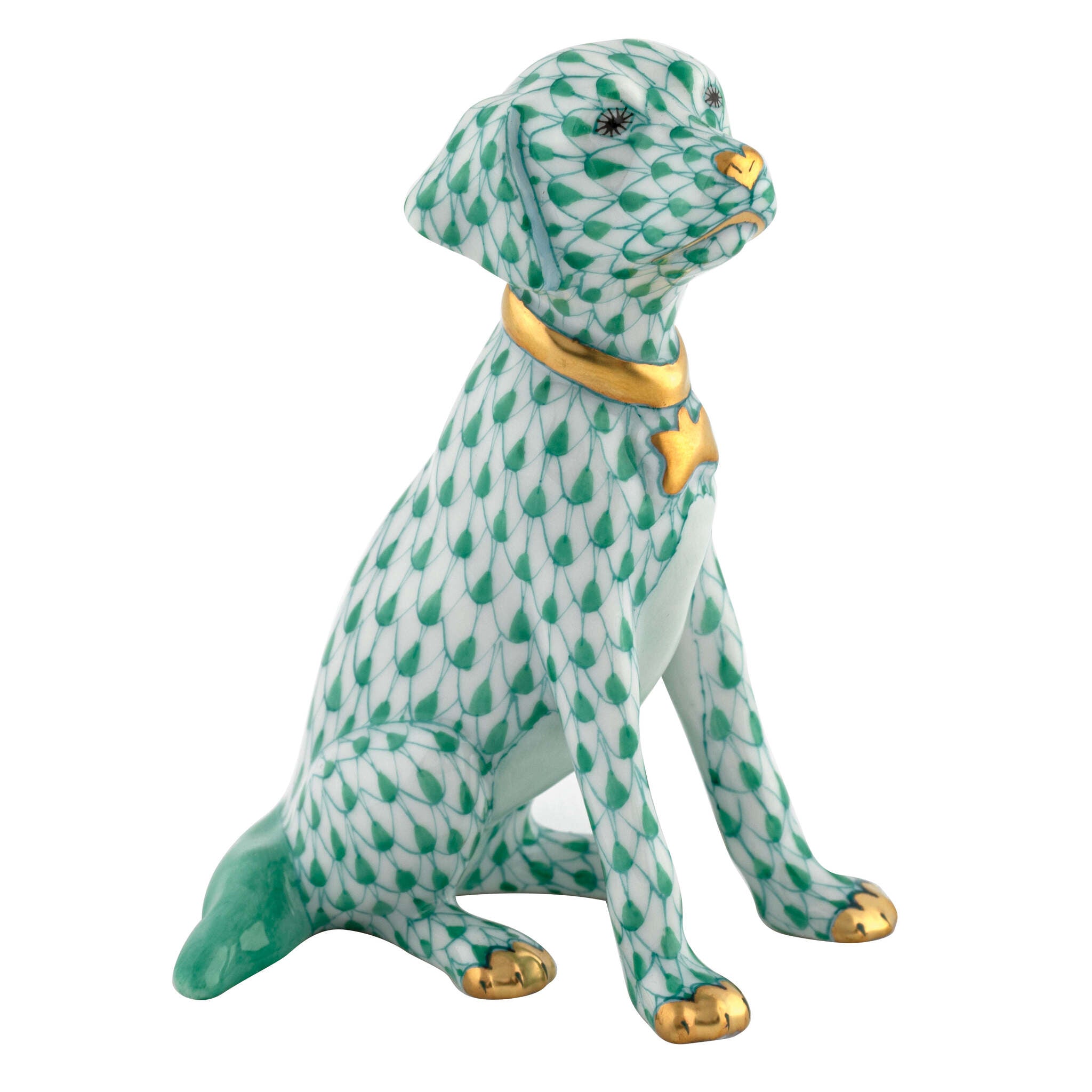 Young Golden Figurine in hand-painted Green porcelain by Herend of Hungary