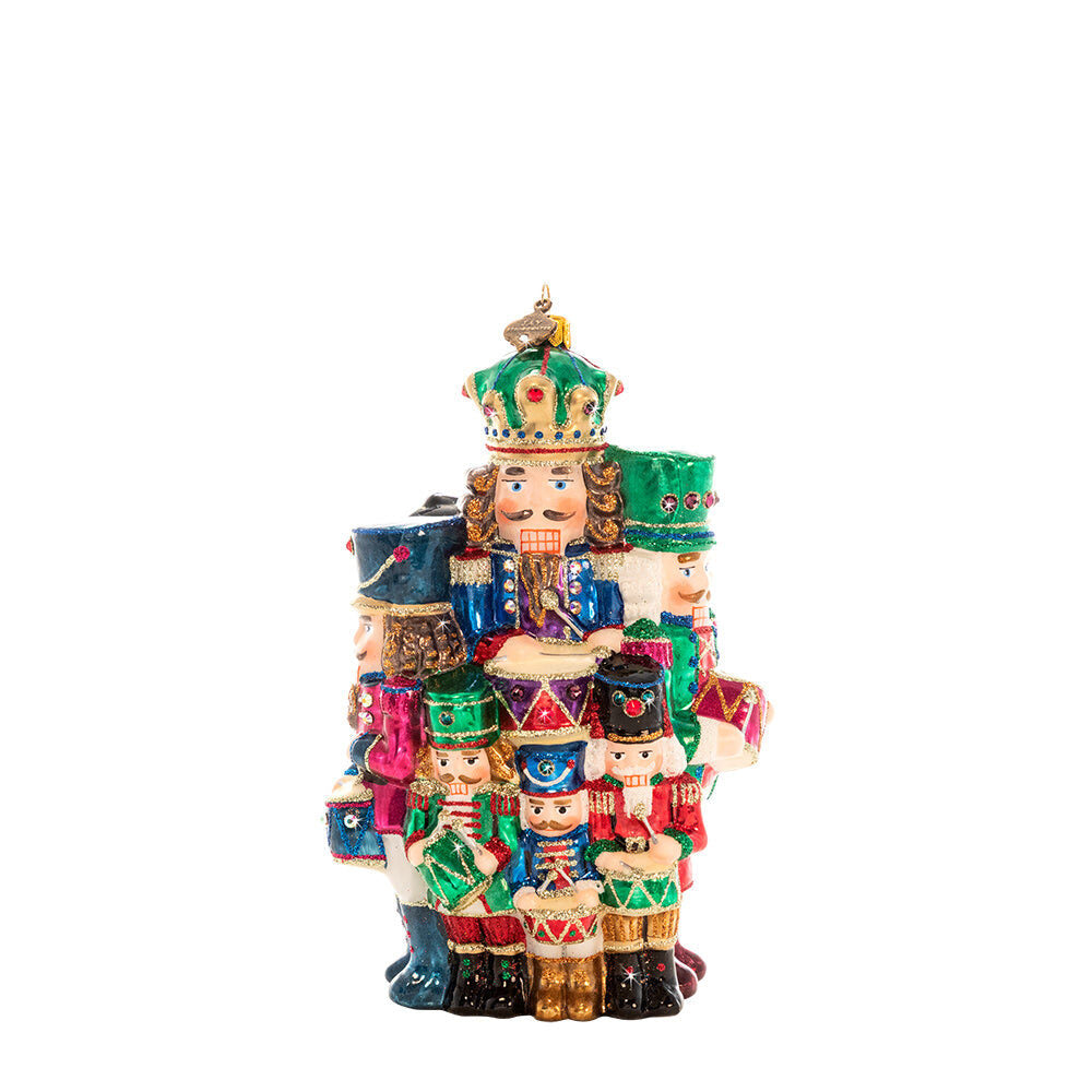 Jay Strongwater 12 Drummers Drumming Glass Ornament