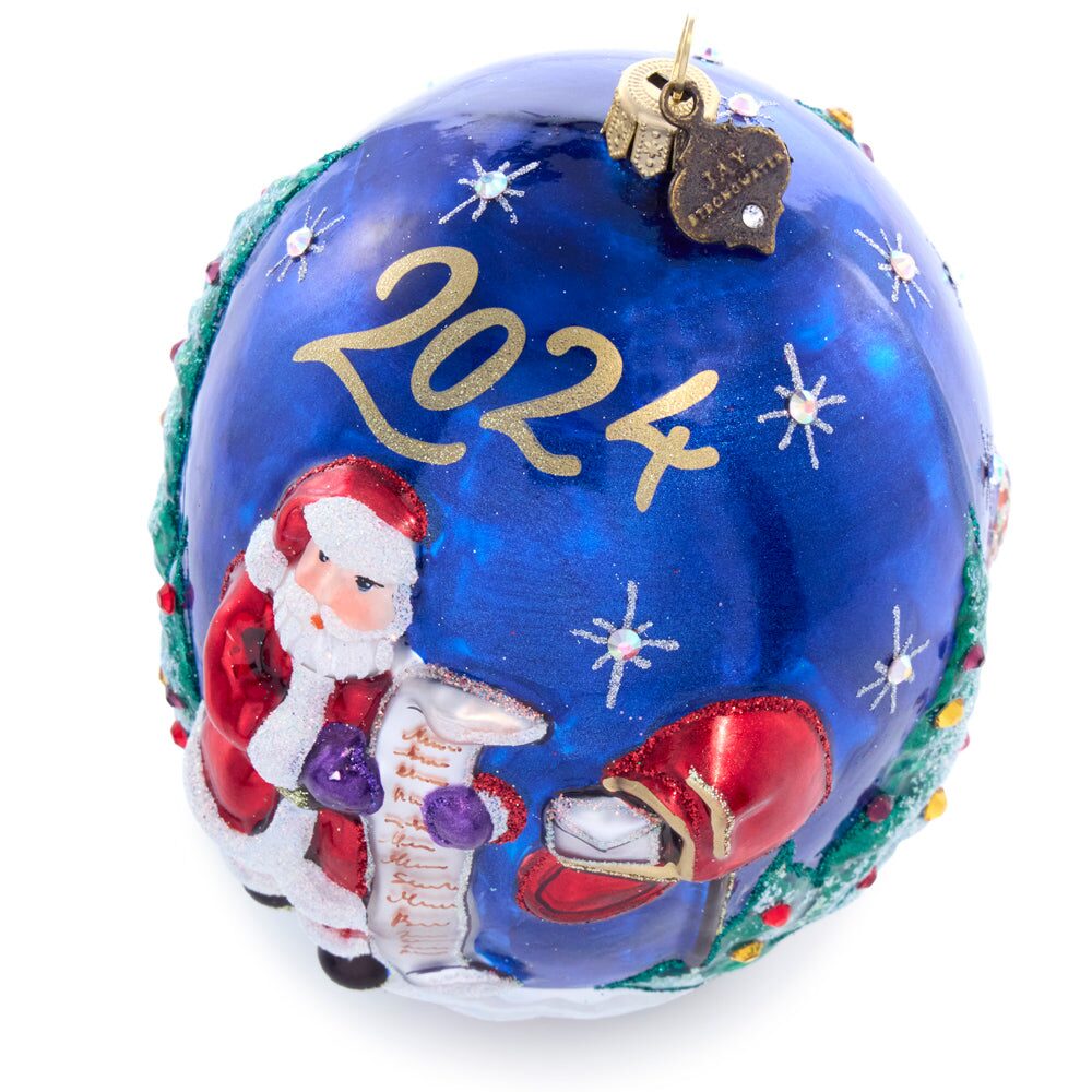 Jay Strongwater 2024 Christmas Delivery Glass Ornament, alternate view