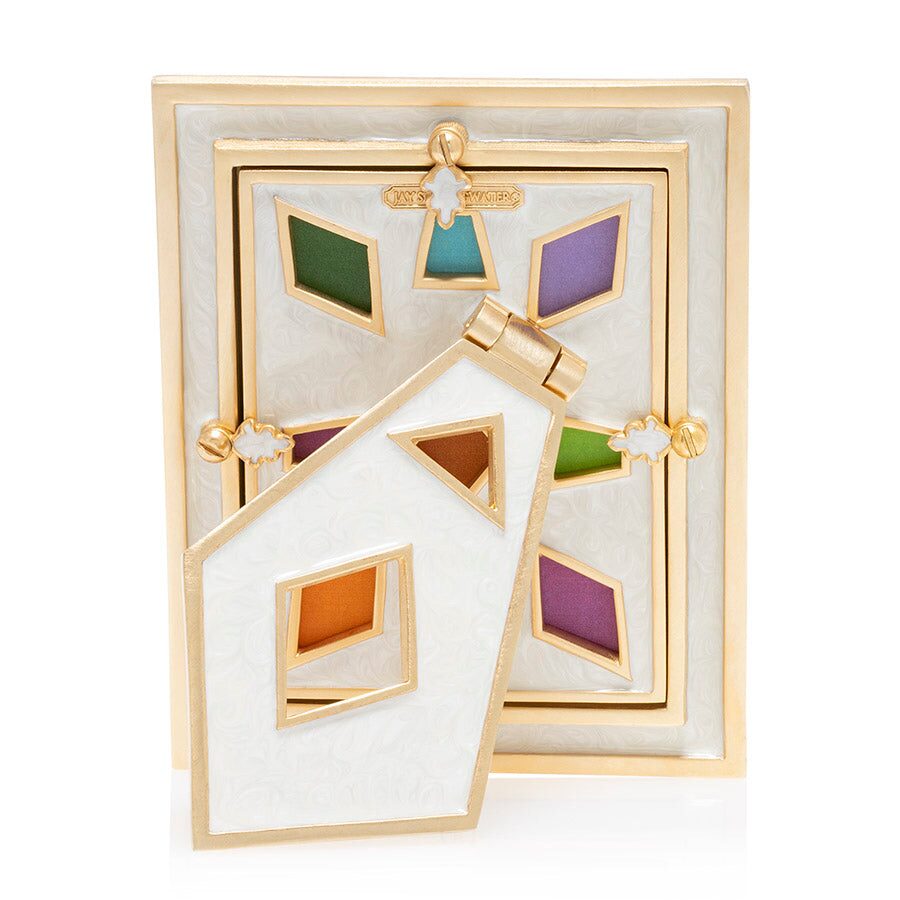 Jay Strongwater Abaculus Pyramid 3" X 4" Frame - Rainbow, alternate view