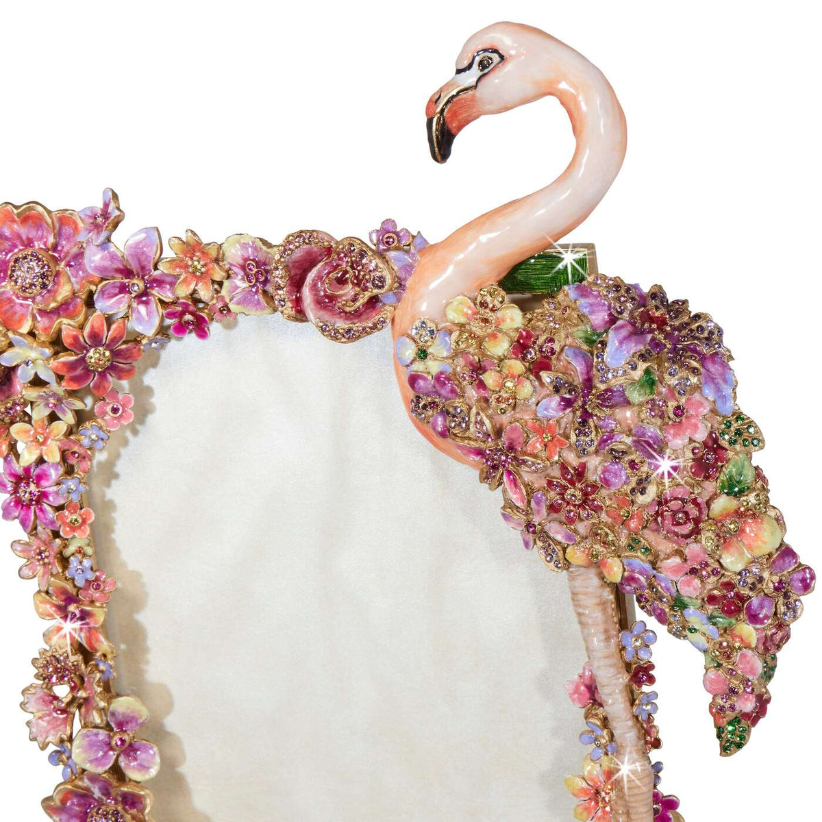Jay Strongwater Agnes 5” X 7” Floral Flamingo Frame, alternate view
