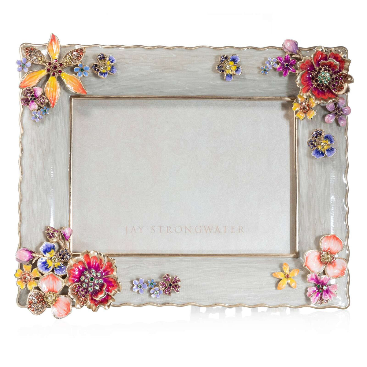 Jay Strongwater Ainsley Flower Bouquet 5"x7" Frame - Flora, alternate view