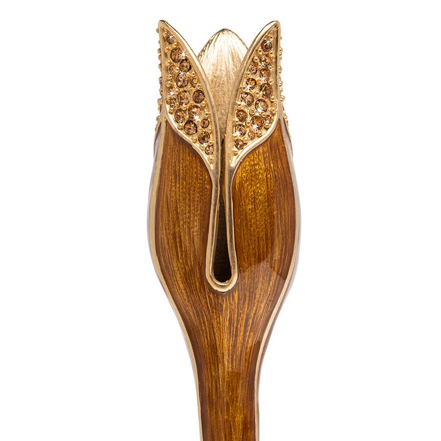 Jay Strongwater Ambrosius Tulip Tall Brown Candlestick Holder, alternate view
