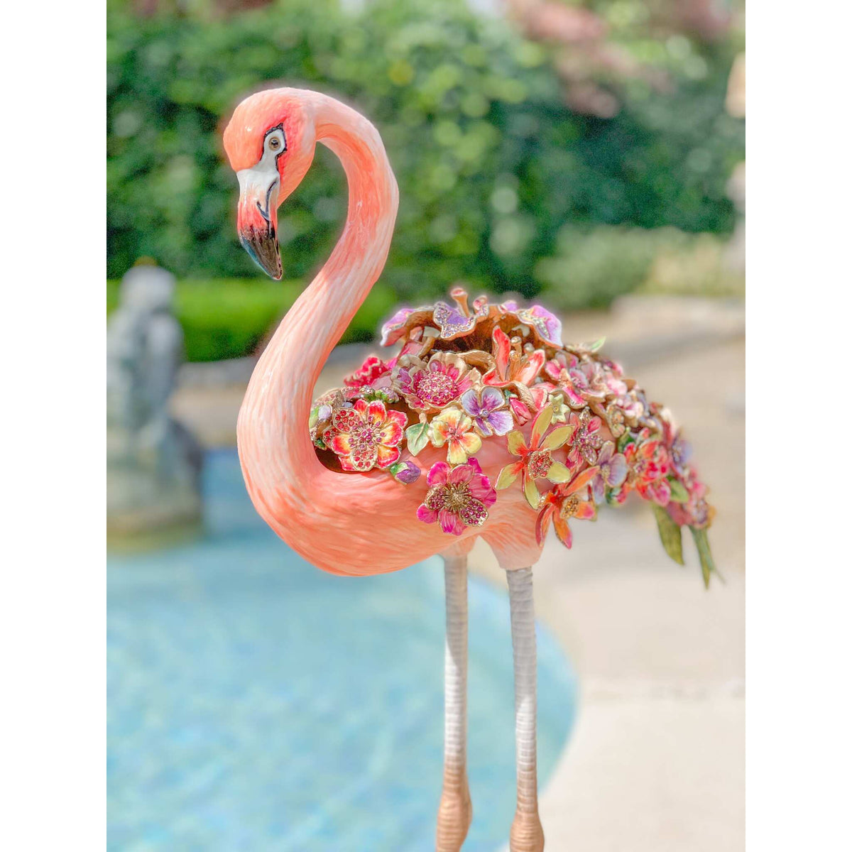 Jay Strongwater Amira Floral Flamingo Figurine, alternate view