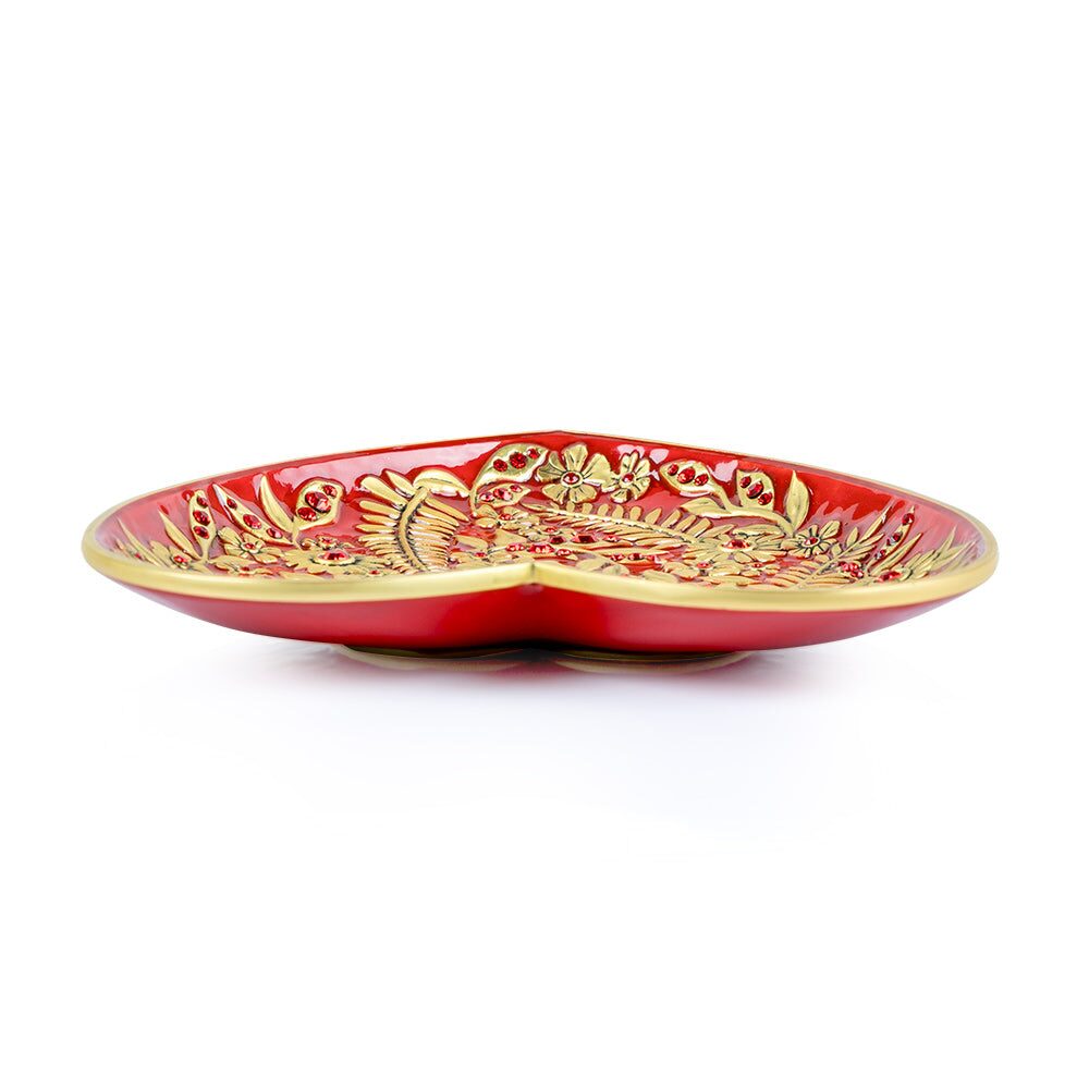 Jay Strongwater Aria Floral Heart Trinket Tray - Ruby, alternate view