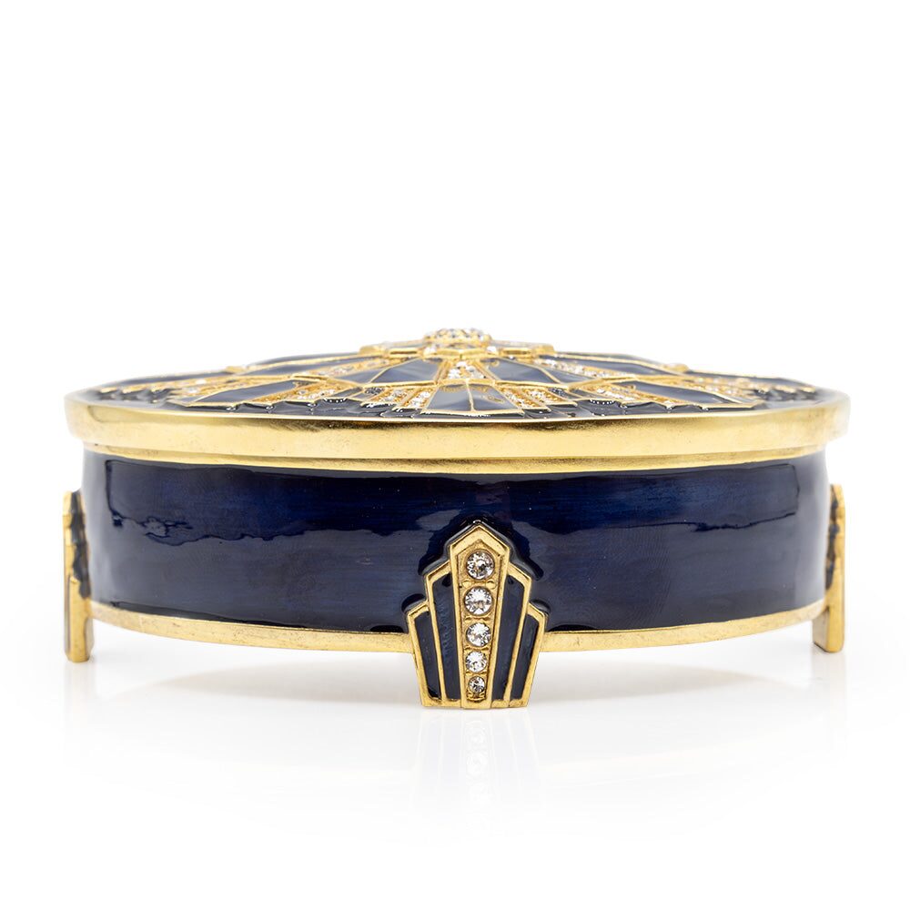 Jay Strongwater Art Deco Box- Delft Garden, alternate view