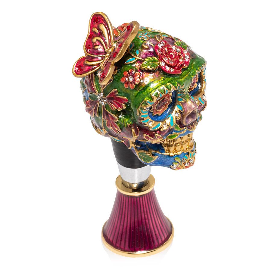 Jay Strongwater Calavera Skull Wine Stopper and Stand Bottle Stoppers & Saver, alternate view