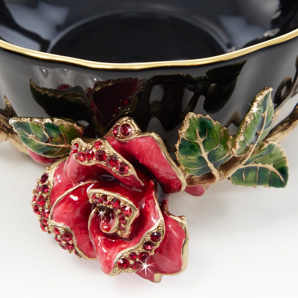 Jay Strongwater Catherine Night Bloom Bowl, detail view