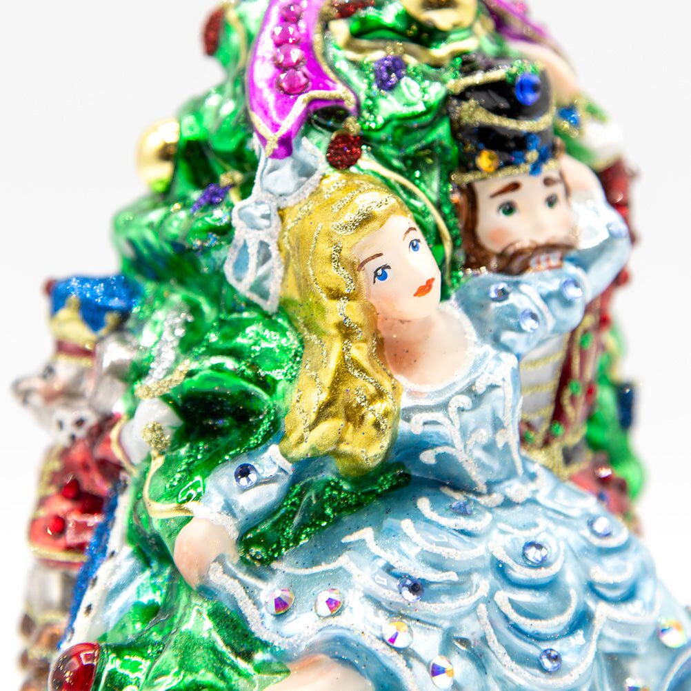 Jay Strongwater Clara and the Nutcracker Glass Ornament, detail view