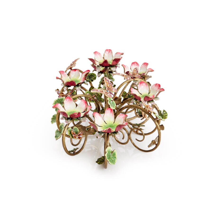 Jay Strongwater Claudine Floral & Butterfly Candelabra, alternate view