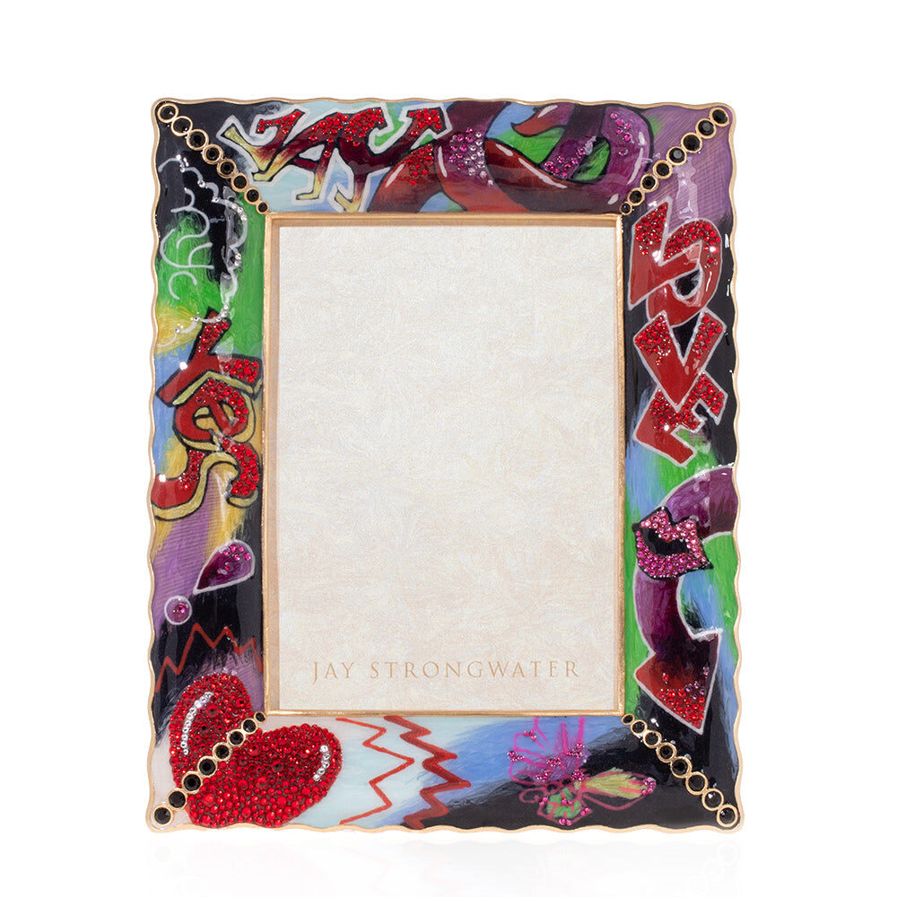Jay Strongwater Clifton Ruffle Edge 5" X 7" Frame - Graffiti