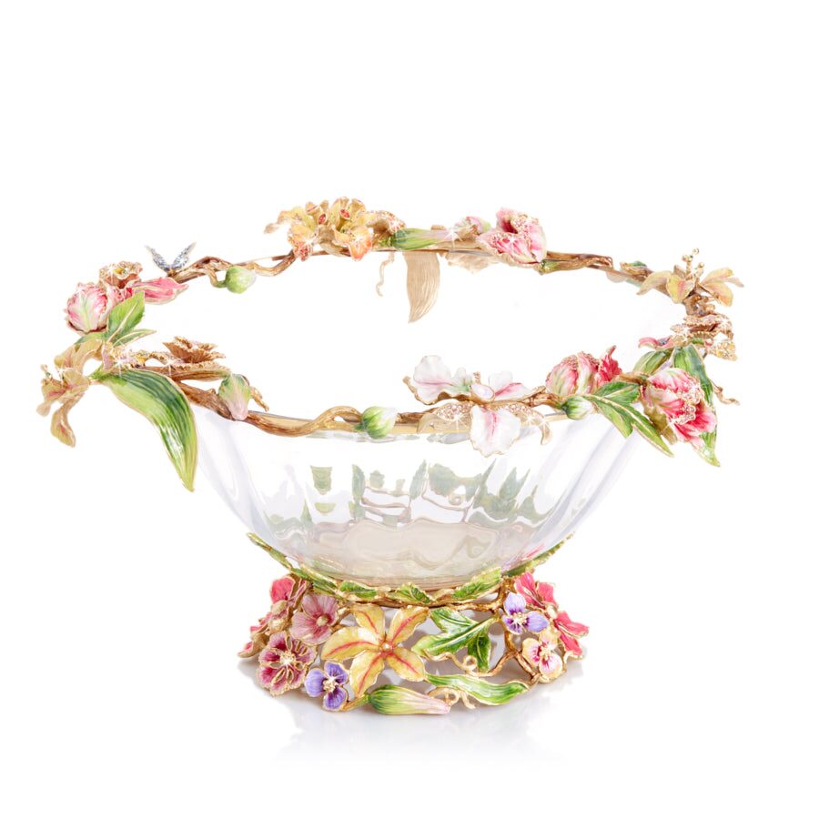 Jay Strongwater Cornelis Dutch Floral Glass Bowl, alternate view