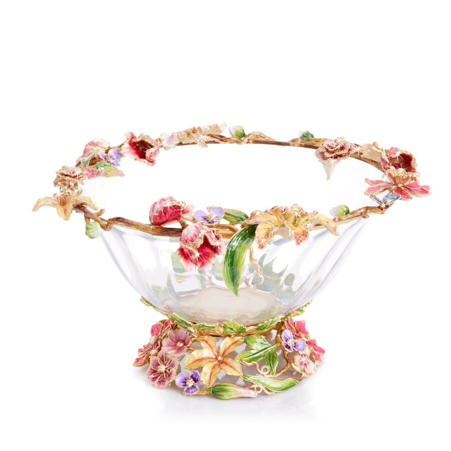 Jay Strongwater Cornelis Dutch Floral Glass Bowl, alternate view