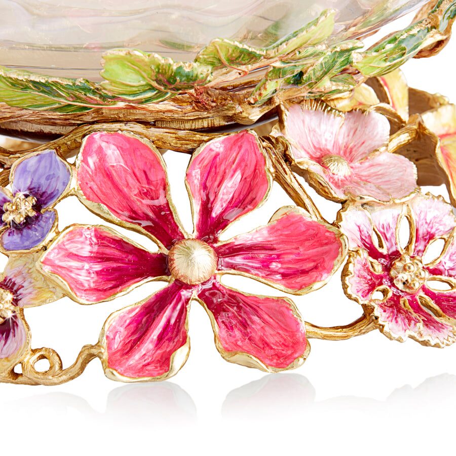 Jay Strongwater Cornelis Dutch Floral Glass Bowl, alternate view
