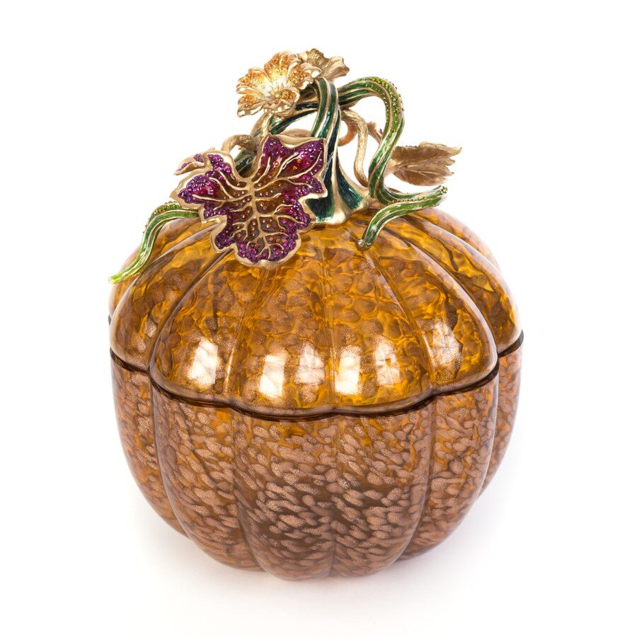 Jay Strongwater Dalton Leaf & Vine Jeweled Large Glass Jar, alternate view
