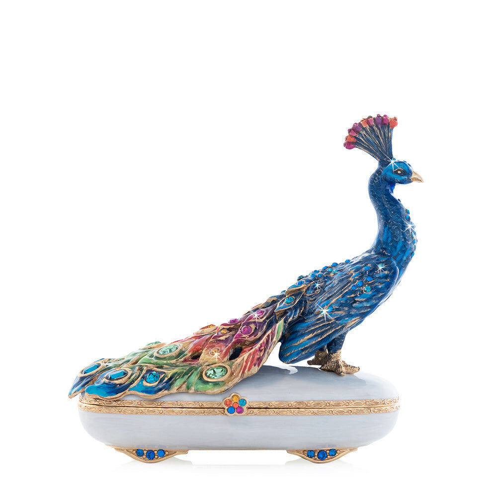 Jay Strongwater Darien Rainbow Peacock Box