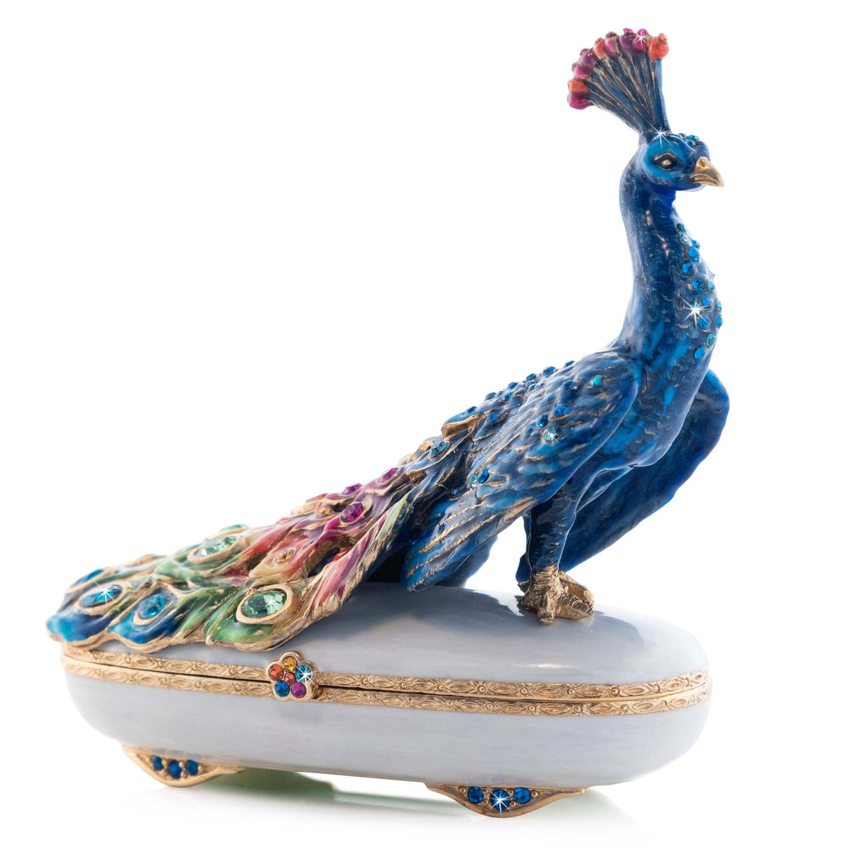 Jay Strongwater Darien Rainbow Peacock Box, alternate view