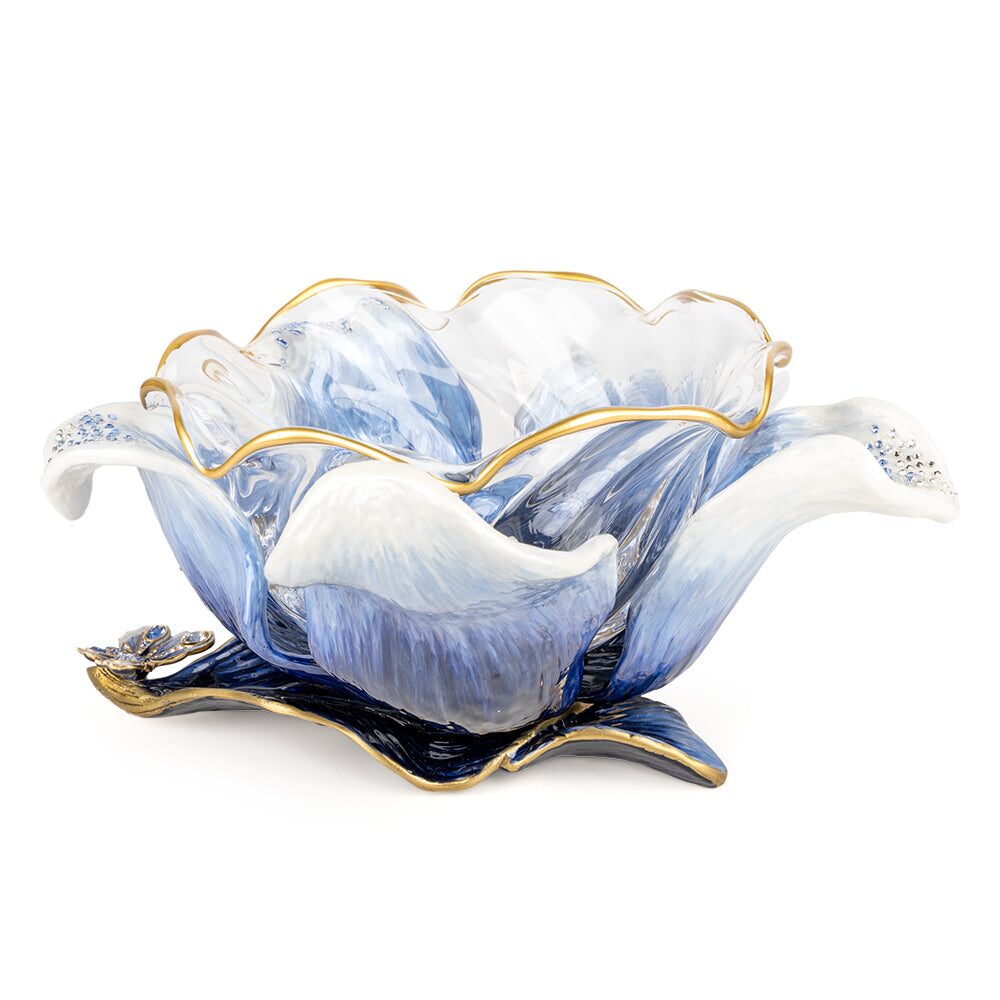 Jay Strongwater Ellie Flower Bowl Delft Garden, alternate view