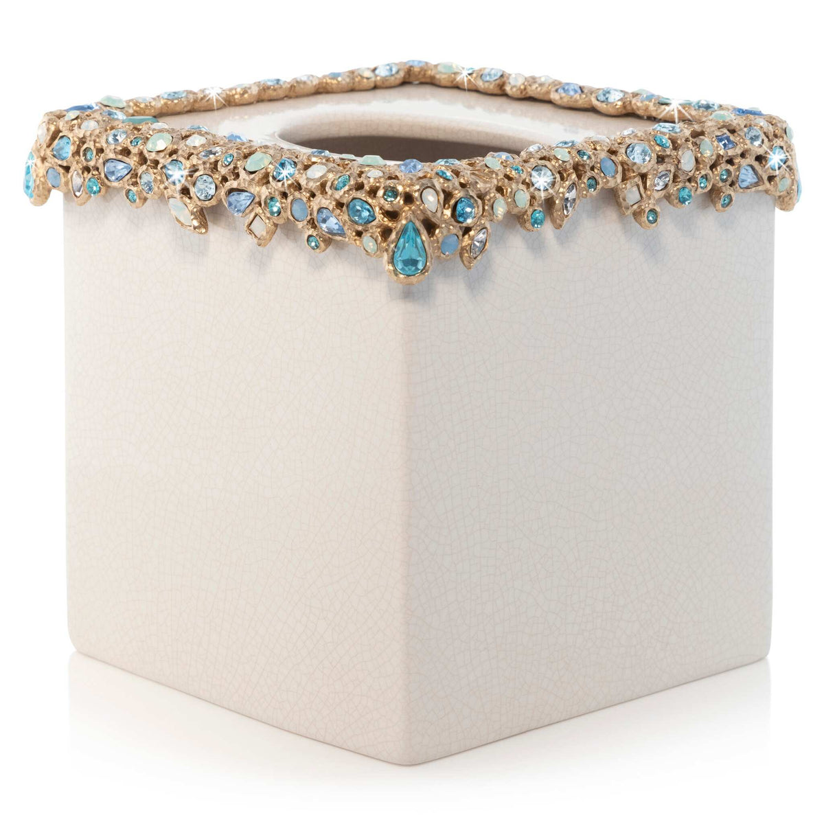 Jay Strongwater Emerson Bejeweled Tissue Box - Oceana Facial Tissue Holder, alternate view