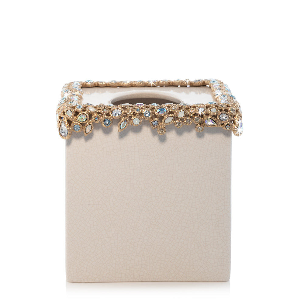 Jay Strongwater Emerson Bejeweled Tissue Box - Opal Facial Tissue Holder