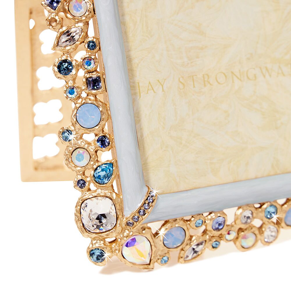 Jay Strongwater Emery Bejeweled 4" X 6" Frame - Baby Blue, alternate view